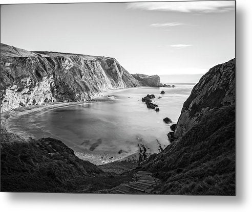 Man of War Bay at Swanage, Dorset, England / Art Photo - Metal Print