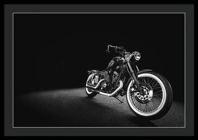 Monochrome #1, Motorcycle / Art Photo - Framed Print