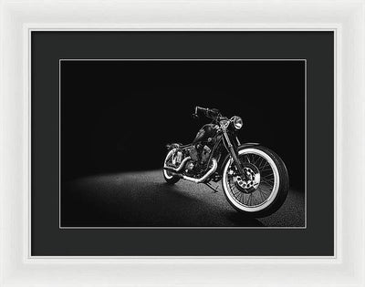 Monochrome #1, Motorcycle / Art Photo - Framed Print