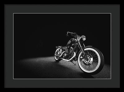 Monochrome #1, Motorcycle / Art Photo - Framed Print