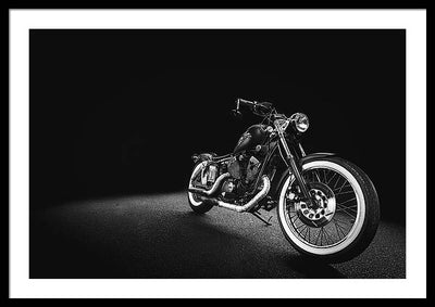 Monochrome #1, Motorcycle / Art Photo - Framed Print