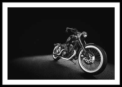 Monochrome #1, Motorcycle / Art Photo - Framed Print