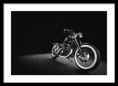 Monochrome #1, Motorcycle / Art Photo - Framed Print