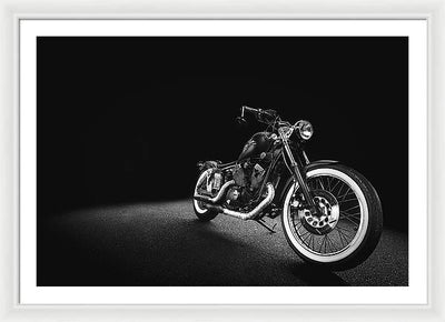 Monochrome #1, Motorcycle / Art Photo - Framed Print