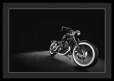 Monochrome #1, Motorcycle / Art Photo - Framed Print