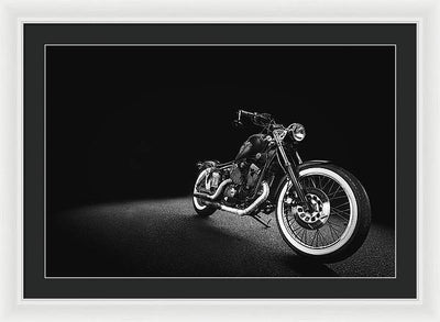 Monochrome #1, Motorcycle / Art Photo - Framed Print