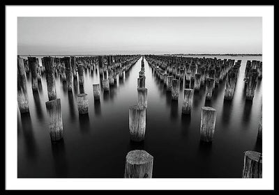 Monochrome, Sea / Art Photo - Framed Print