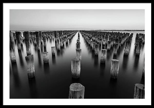 Monochrome, Sea / Art Photo - Framed Print