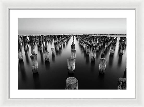 Monochrome, Sea / Art Photo - Framed Print