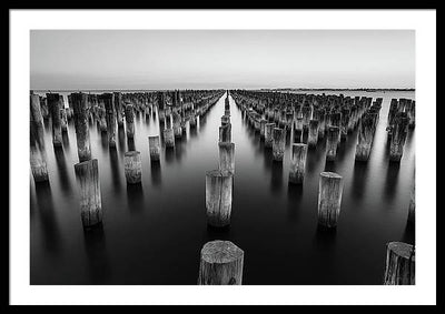 Monochrome, Sea / Art Photo - Framed Print