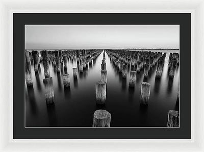 Monochrome, Sea / Art Photo - Framed Print