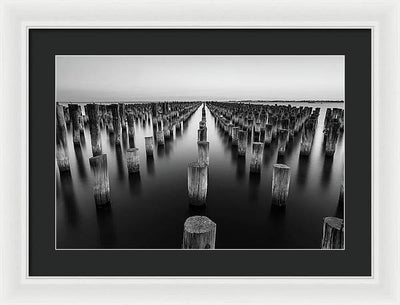 Monochrome, Sea / Art Photo - Framed Print