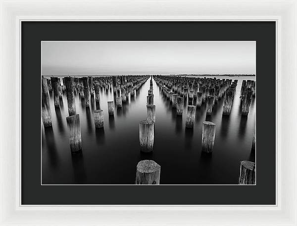 Monochrome, Sea / Art Photo - Framed Print