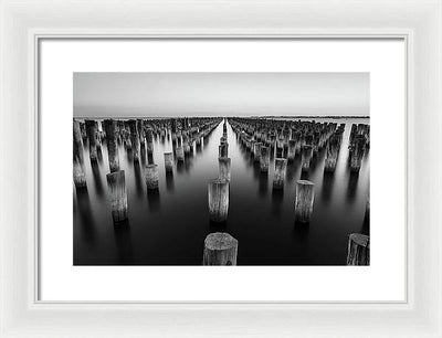 Monochrome, Sea / Art Photo - Framed Print