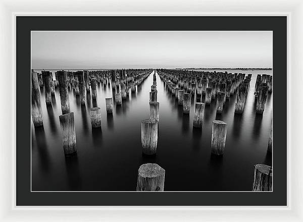 Monochrome, Sea / Art Photo - Framed Print