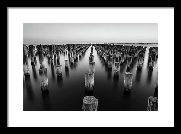 Monochrome, Sea / Art Photo - Framed Print