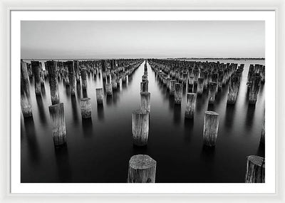 Monochrome, Sea / Art Photo - Framed Print