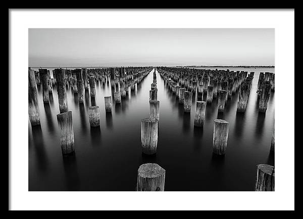 Monochrome, Sea / Art Photo - Framed Print