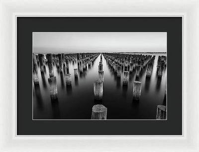 Monochrome, Sea / Art Photo - Framed Print