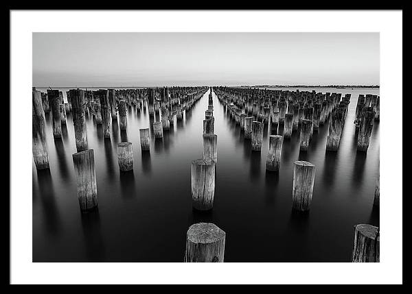 Monochrome, Sea / Art Photo - Framed Print