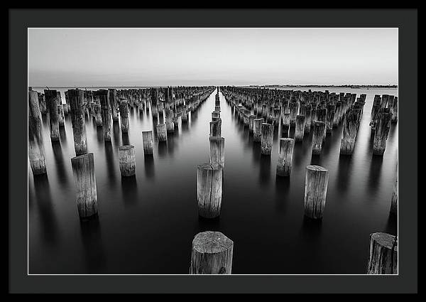 Monochrome, Sea / Art Photo - Framed Print