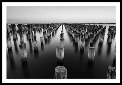 Monochrome, Sea / Art Photo - Framed Print