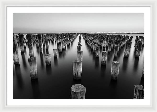 Monochrome, Sea / Art Photo - Framed Print