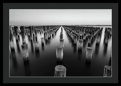 Monochrome, Sea / Art Photo - Framed Print