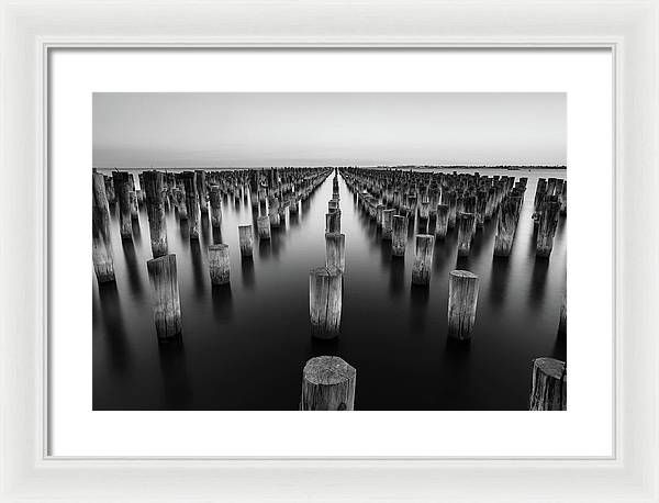 Monochrome, Sea / Art Photo - Framed Print