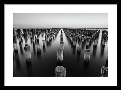 Monochrome, Sea / Art Photo - Framed Print