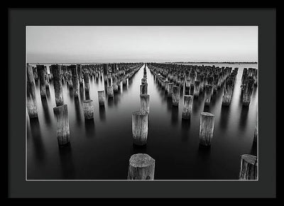 Monochrome, Sea / Art Photo - Framed Print