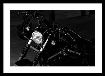 Motorcycle, Monochrome / Art Photo - Framed Print