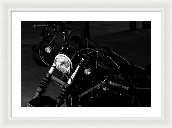 Motorcycle, Monochrome / Art Photo - Framed Print