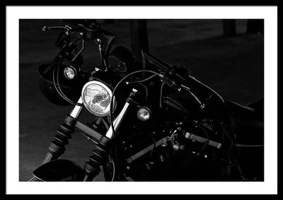 Motorcycle, Monochrome / Art Photo - Framed Print