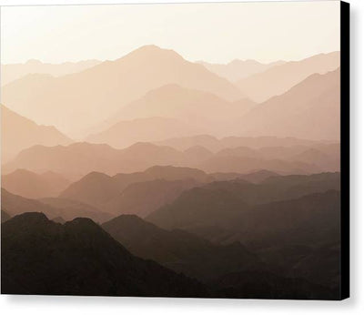 Mountains of Wadi Shawka at Sunrise, Al Hajar Mountain Range, United Arab Emirates / Art Photo - Canvas Print