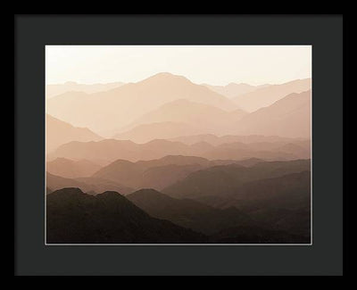 Mountains of Wadi Shawka at Sunrise, Al Hajar Mountain Range, United Arab Emirates / Art Photo - Framed Print