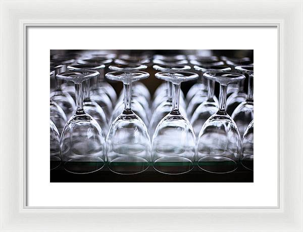 Multiple Crystal Wine Glass Array / Art Photo - Framed Print