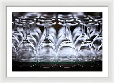 Multiple Crystal Wine Glass Array / Art Photo - Framed Print