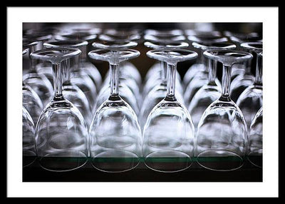 Multiple Crystal Wine Glass Array / Art Photo - Framed Print