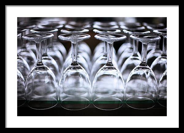 Multiple Crystal Wine Glass Array / Art Photo - Framed Print