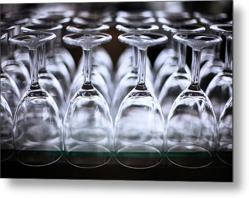 Multiple Crystal Wine Glass Array / Art Photo - Metal Print