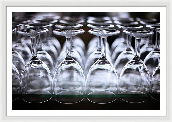 Multiple Crystal Wine Glass Array / Art Photo - Framed Print