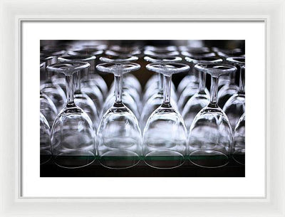 Multiple Crystal Wine Glass Array / Art Photo - Framed Print