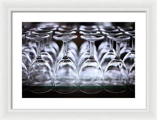 Multiple Crystal Wine Glass Array / Art Photo - Framed Print