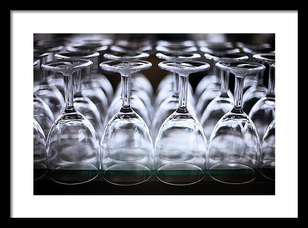 Multiple Crystal Wine Glass Array / Art Photo - Framed Print