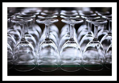 Multiple Crystal Wine Glass Array / Art Photo - Framed Print