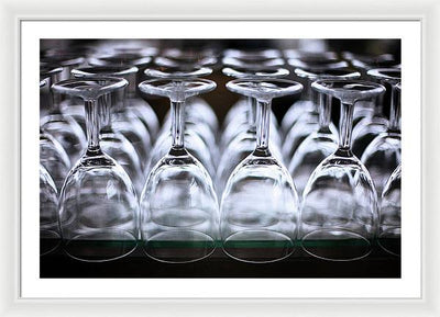 Multiple Crystal Wine Glass Array / Art Photo - Framed Print