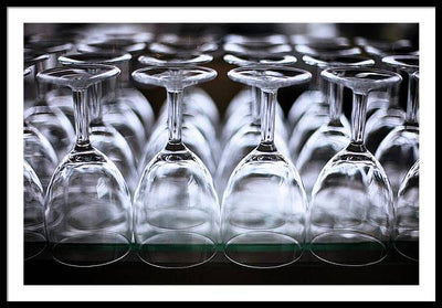 Multiple Crystal Wine Glass Array / Art Photo - Framed Print