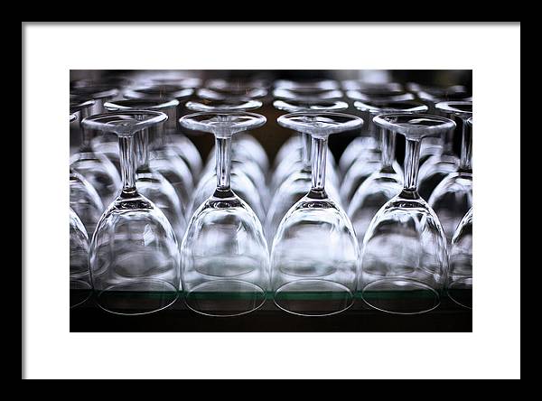 Multiple Crystal Wine Glass Array / Art Photo - Framed Print