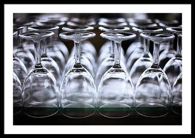 Multiple Crystal Wine Glass Array / Art Photo - Framed Print